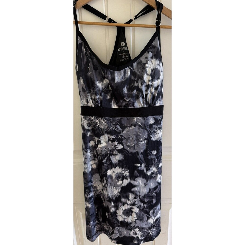 90 Degree By Reflex Womens Black Sleeveless Floral Print Tank Dress Size L